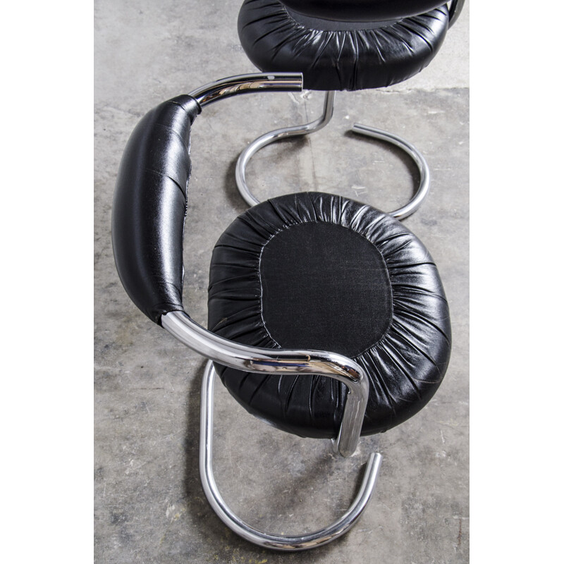 Set of 6 Cobra Chairs by Giotto Stoppino - 1970s