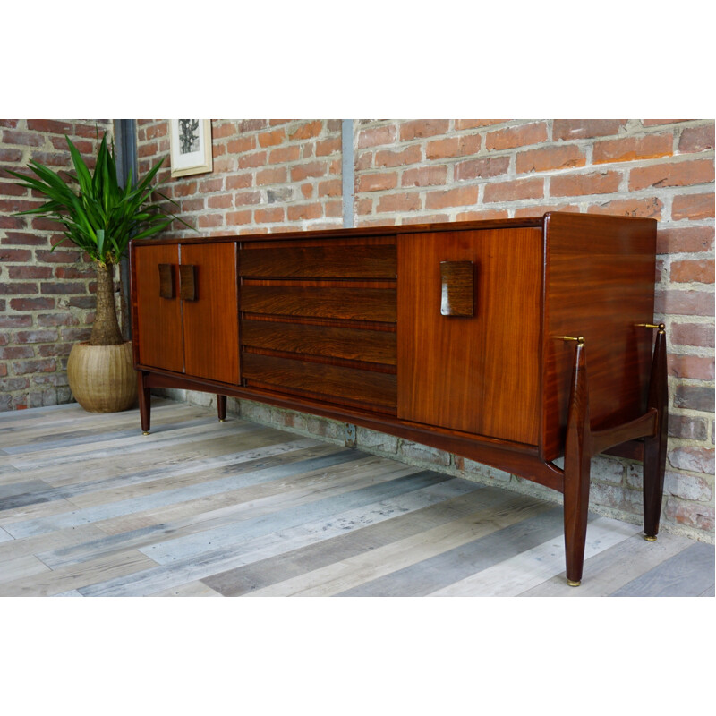  Zebrano and Afromosia vintage sideboard - 1960s