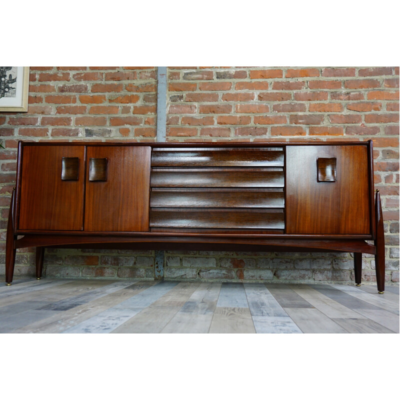  Zebrano and Afromosia vintage sideboard - 1960s