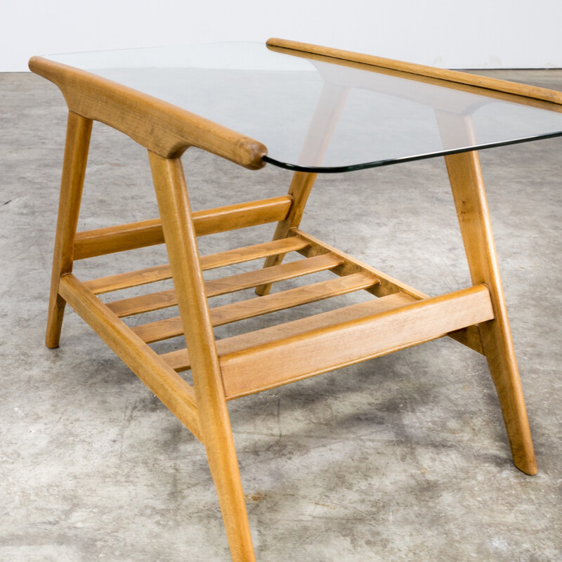 Oak vintage side table by Cesare Lacca - 1950s