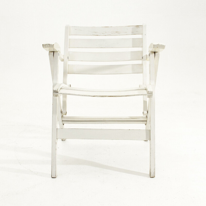 Italian armrest folding chair for Fratelli Reguitti - 1950s