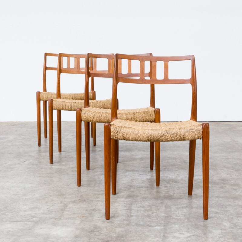 Set of 4 model 79 chairs by  Niels Otto Møller for J.L Moller - 1960s