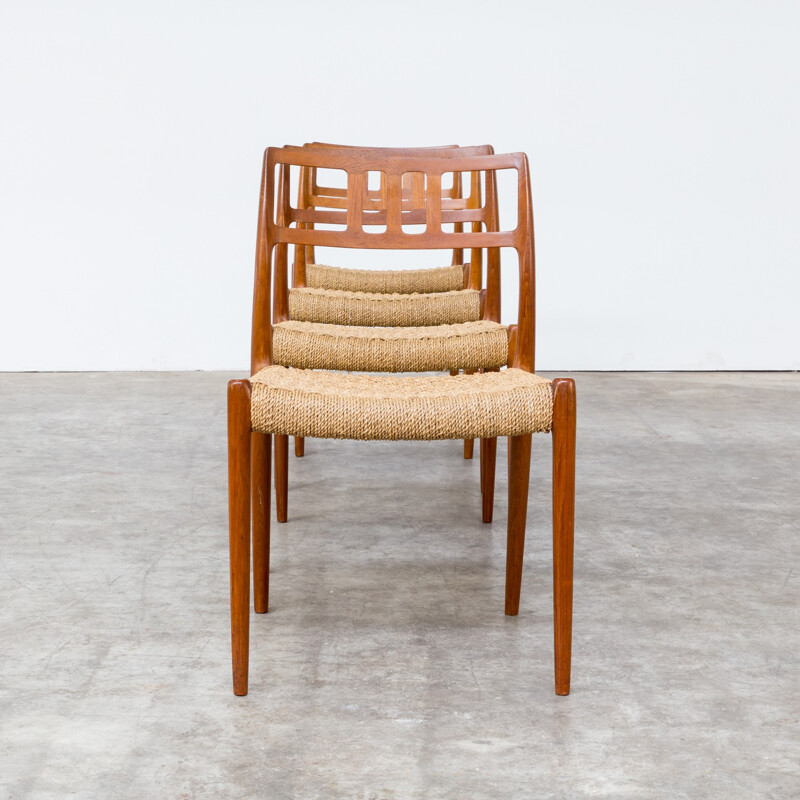 Set of 4 model 79 chairs by  Niels Otto Møller for J.L Moller - 1960s