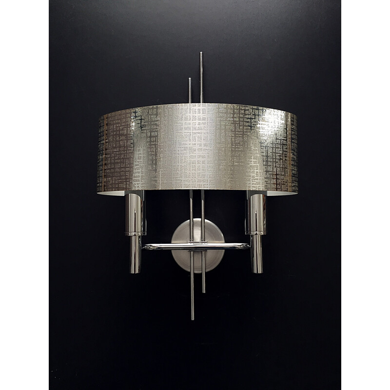 Pair of metal wall lamp by Gaetano Scolari - 1970s