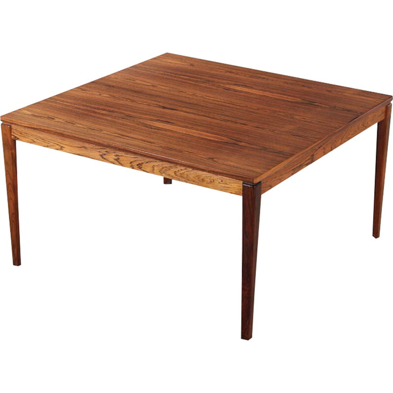Scandinavian square coffee table in Rio rosewood, Colorado model, 1960