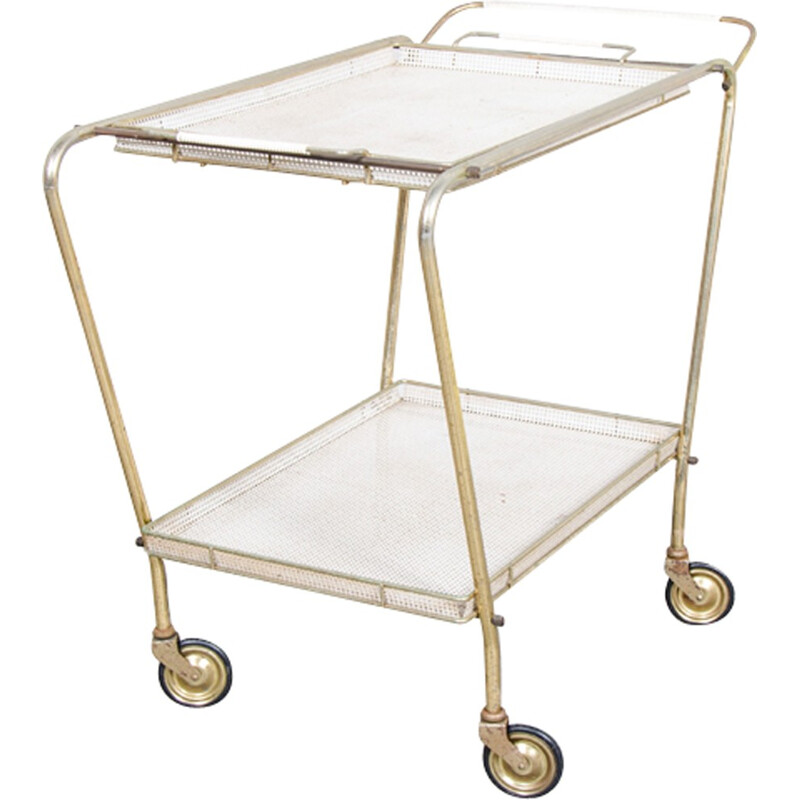 Italian Vintage Brass and Metal Trolley - 1950s