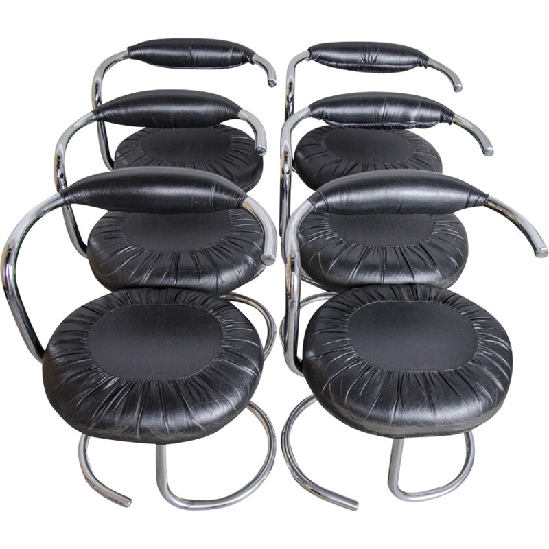 Set of 6 Cobra Chairs by Giotto Stoppino - 1970s