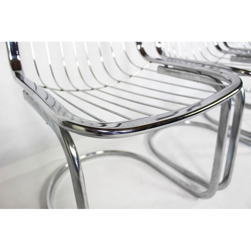 Set of 4 Industrial Chairs Chrome - 1990s