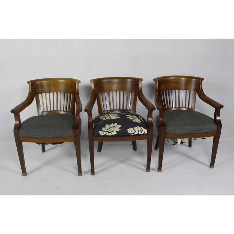 Set of 4 Mahogany vintage Armchairs - 1930s