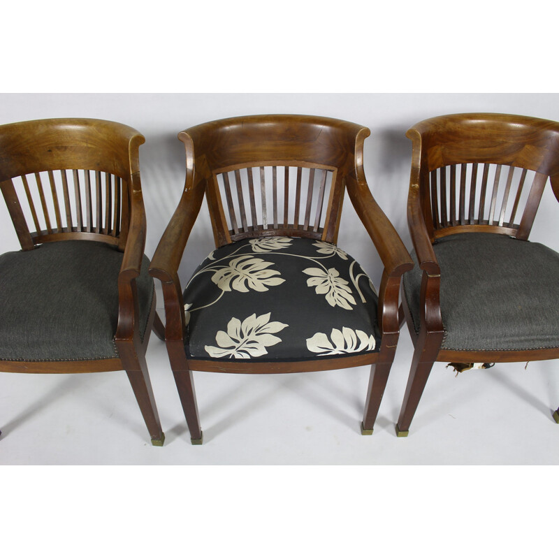Set of 4 Mahogany vintage Armchairs - 1930s