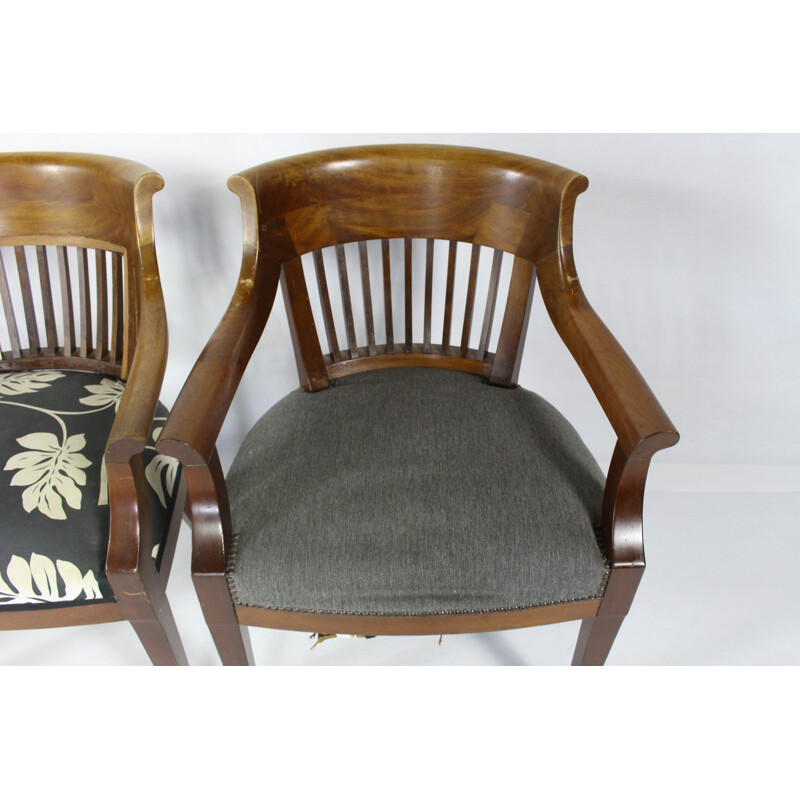 Set of 4 Mahogany vintage Armchairs - 1930s