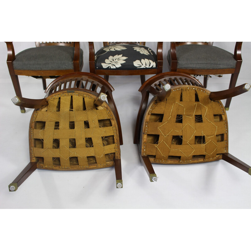 Set of 4 Mahogany vintage Armchairs - 1930s