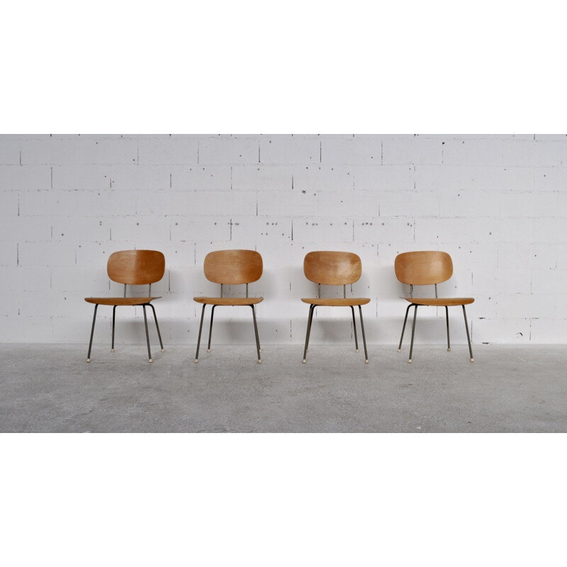 Set of 4 chairs vintage, model 116 by Wim Rietveld for Gispen - 1950s