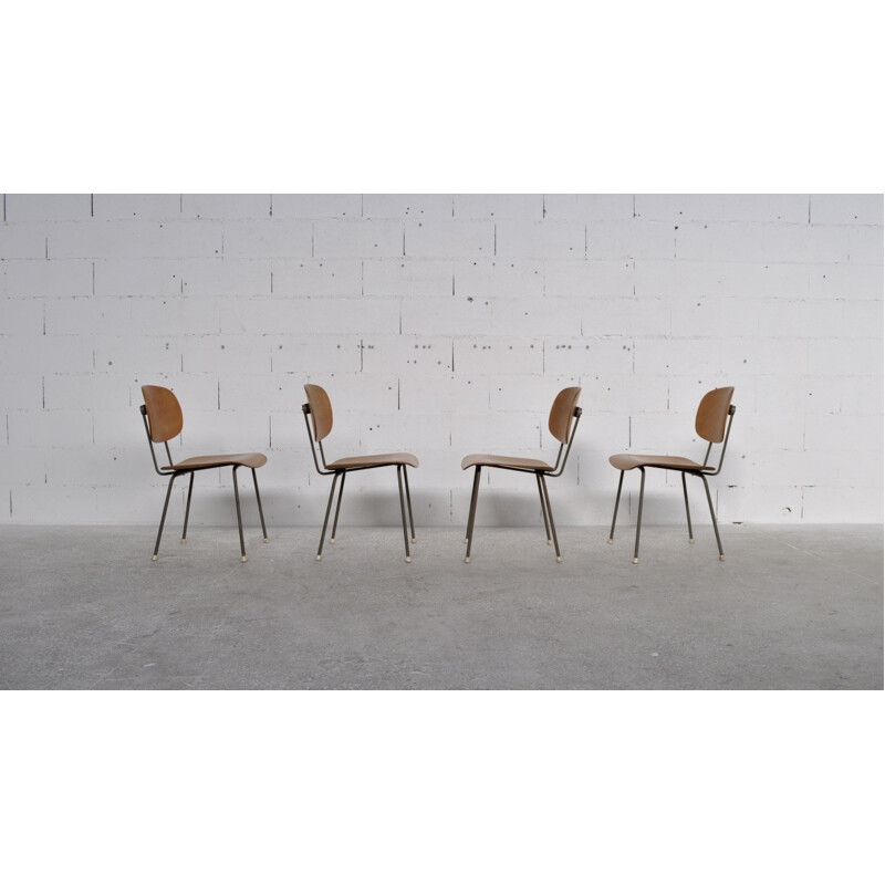 Set of 4 chairs vintage, model 116 by Wim Rietveld for Gispen - 1950s