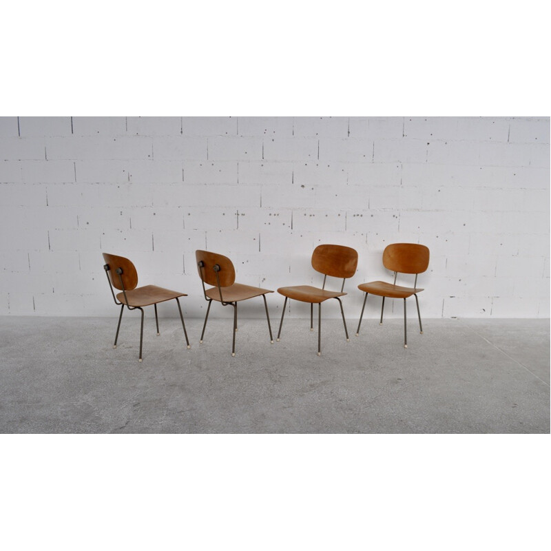 Set of 4 chairs vintage, model 116 by Wim Rietveld for Gispen - 1950s