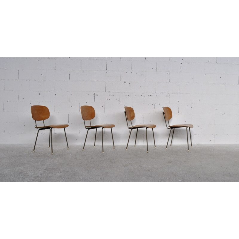 Set of 4 chairs vintage, model 116 by Wim Rietveld for Gispen - 1950s