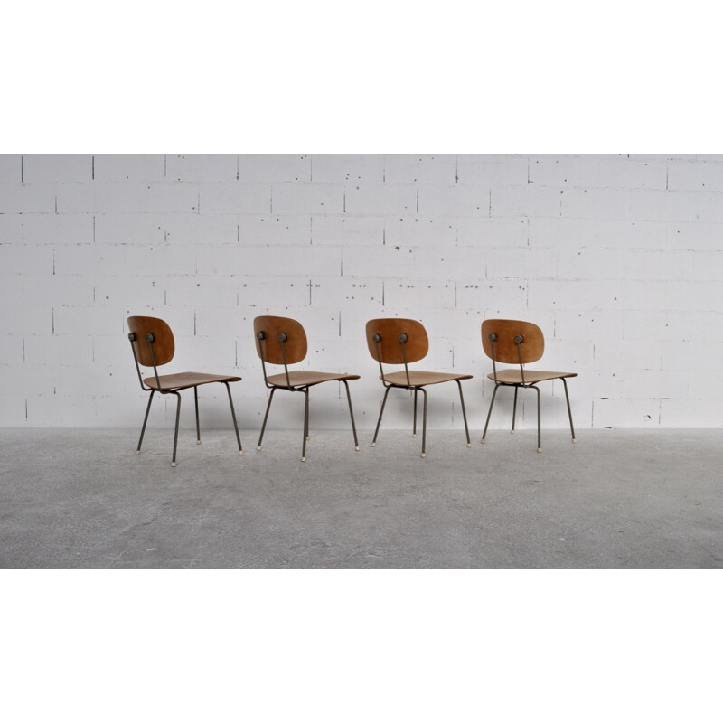 Set of 4 chairs vintage, model 116 by Wim Rietveld for Gispen - 1950s