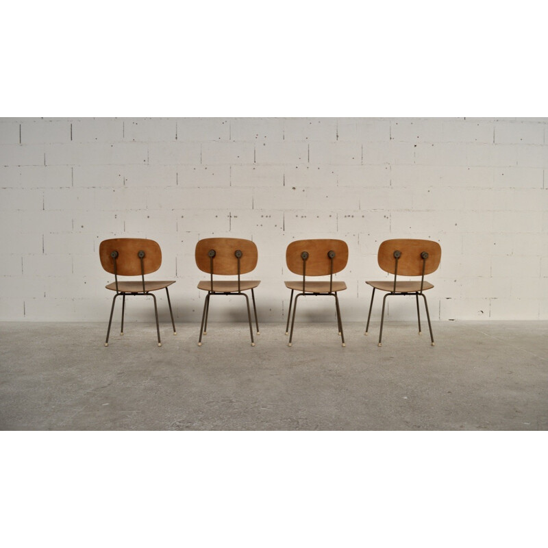 Set of 4 chairs vintage, model 116 by Wim Rietveld for Gispen - 1950s