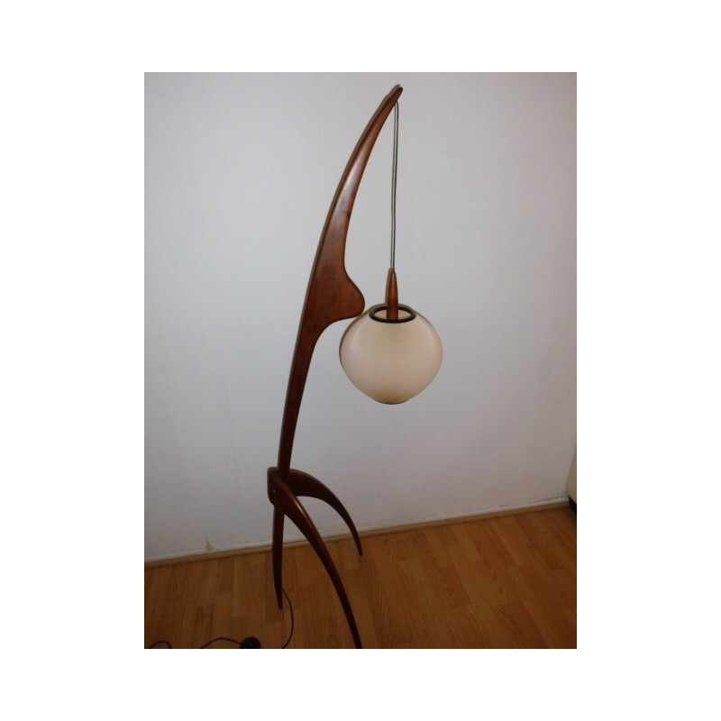 Praying mantis vintage floor lamp by Jean Rispal - 1950s