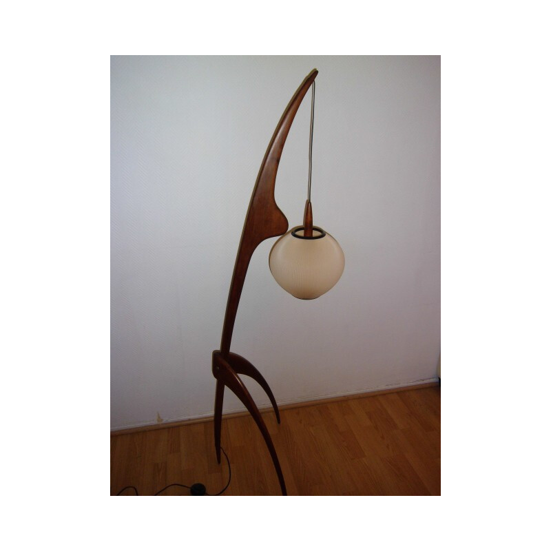 Praying mantis vintage floor lamp by Jean Rispal - 1950s