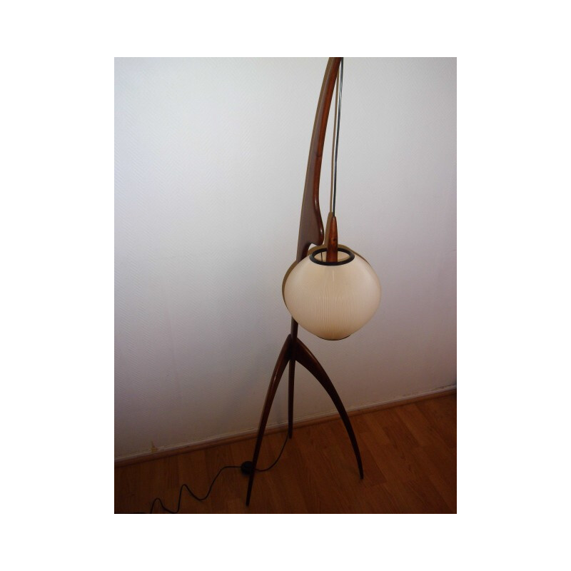 Praying mantis vintage floor lamp by Jean Rispal - 1950s