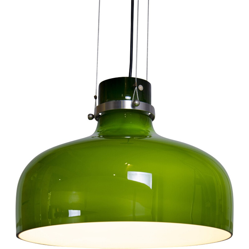 Green Glass Hanging lamp by Holmegaard - 1960s