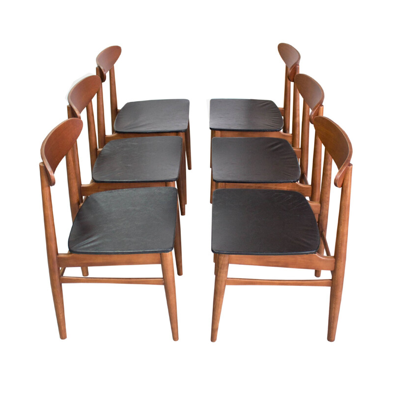 Set of 6 Danish teak vintage dining chairs - 1960s