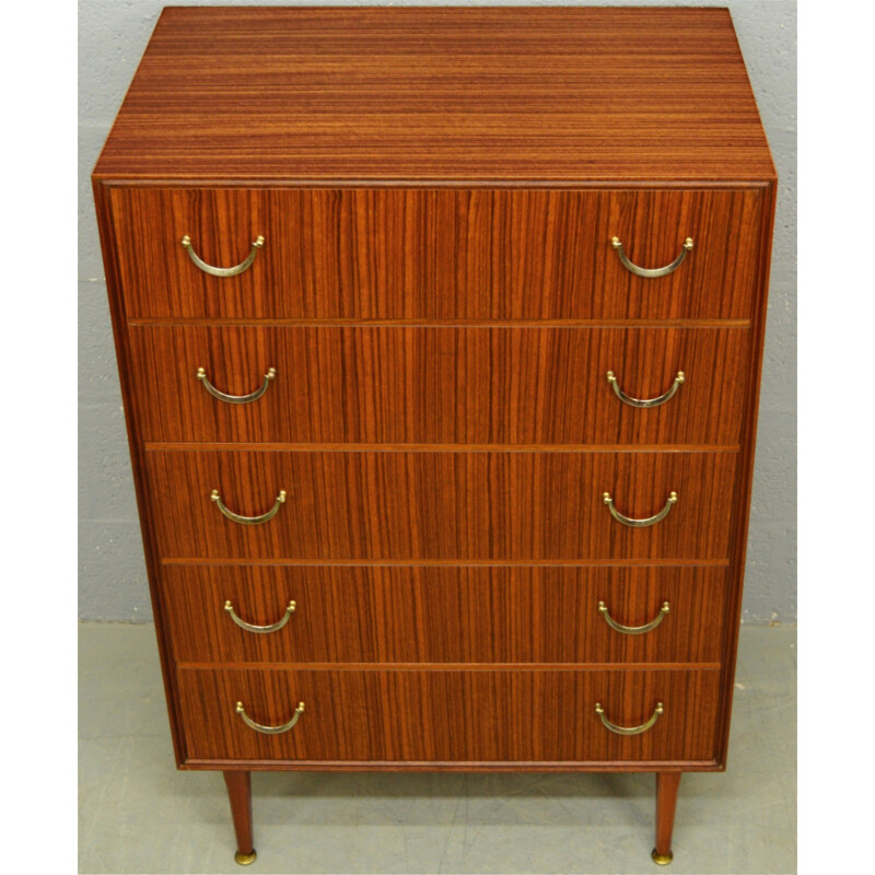 Vintage Teak "Tall Boy" Chest of Drawers by Meredew - 1960s