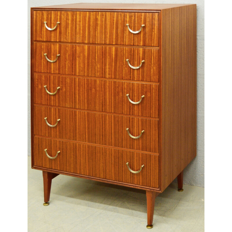 Vintage Teak "Tall Boy" Chest of Drawers by Meredew - 1960s