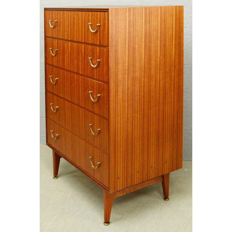 Vintage Teak "Tall Boy" Chest of Drawers by Meredew - 1960s