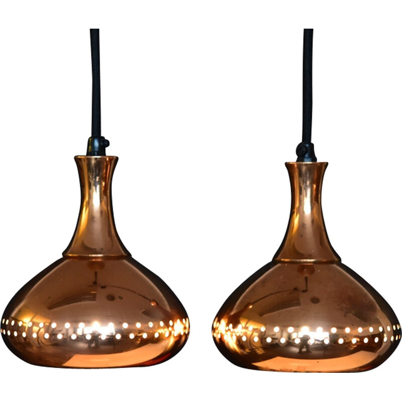 Copper pendant light by Hans Agne Jakobsson for AB Markaryd Sweden - 1950s 