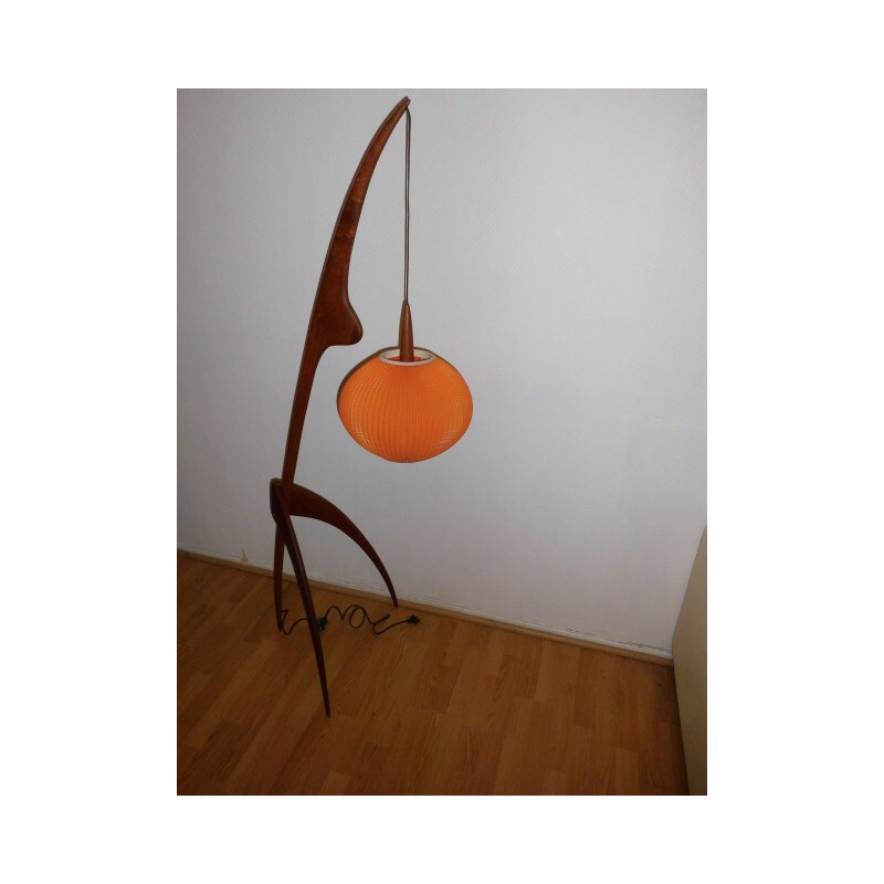 "Praying mantis" vintage floor lamp by Jean Rispal - 1950s