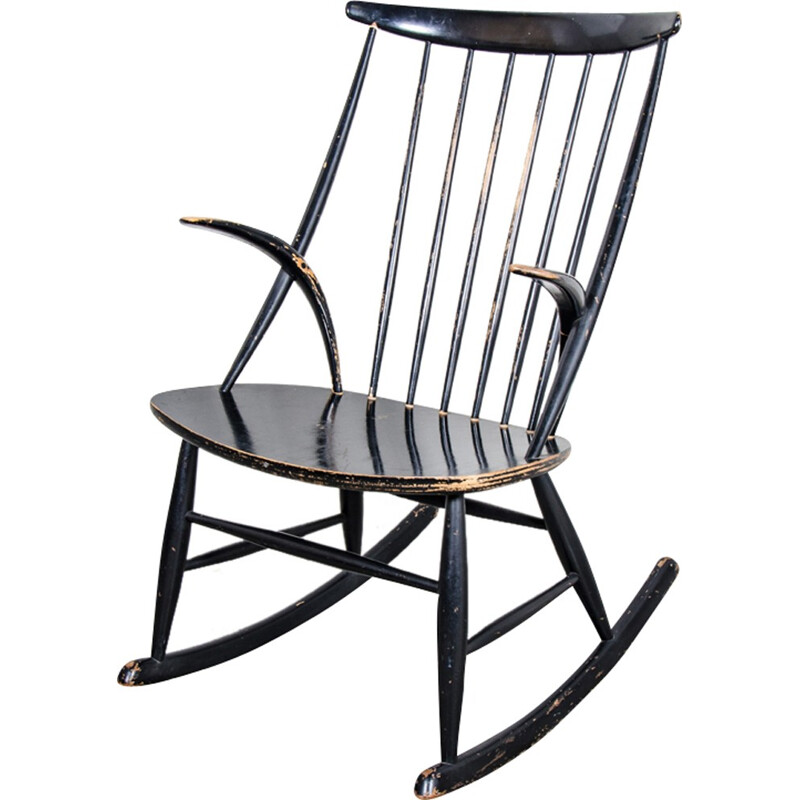 Chaise à bascule vintage par Illum Wikkelsø pour Niels Eilersen - 1950