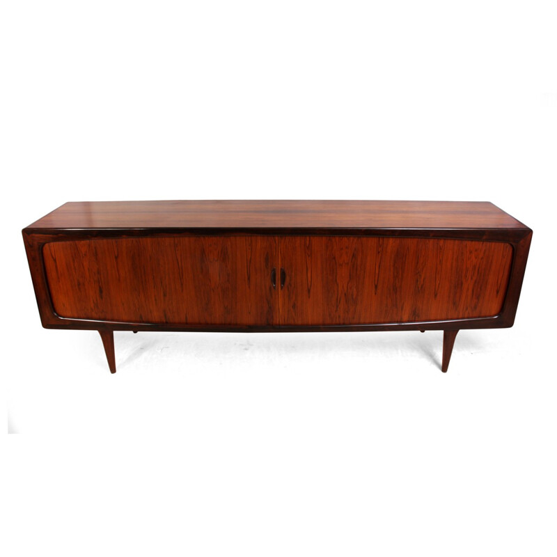 Rosewood Sideboard with Tambour Door by Hans Peter Hansen for Skive - 1960s