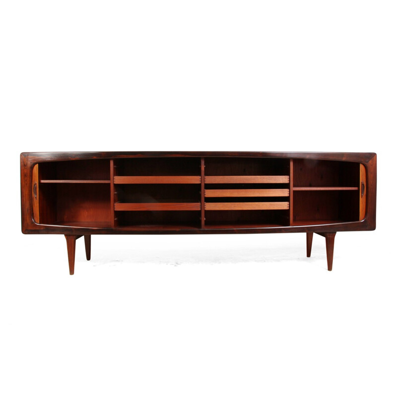 Rosewood Sideboard with Tambour Door by Hans Peter Hansen for Skive - 1960s