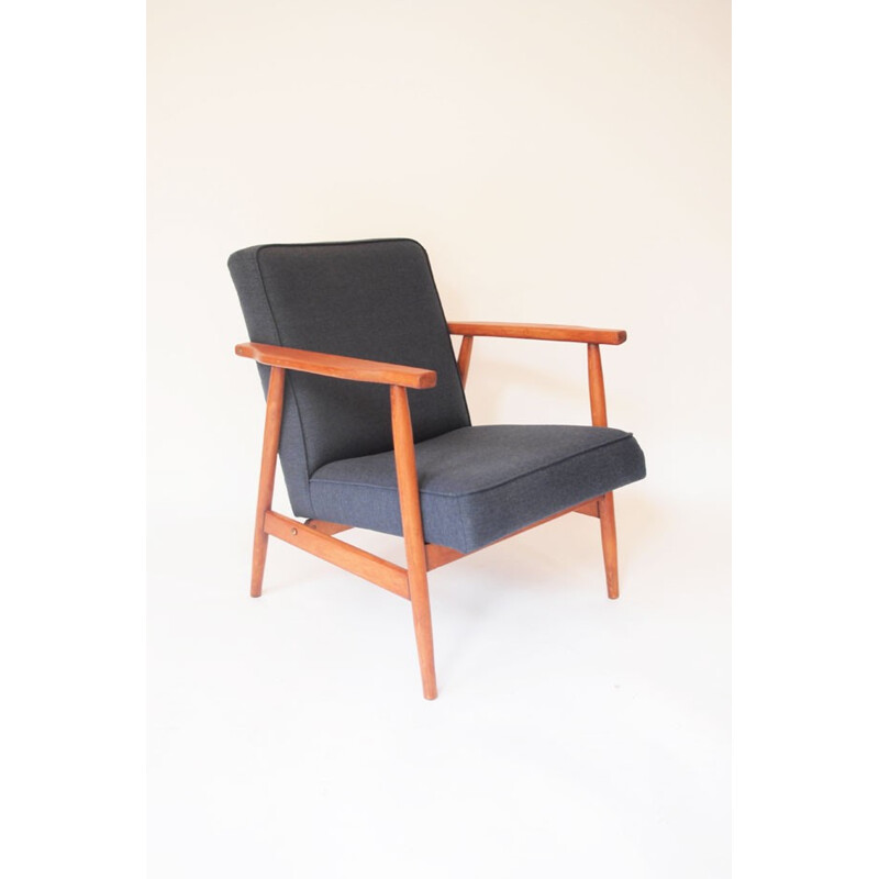 Dark blue mid-century armchair - 1950s