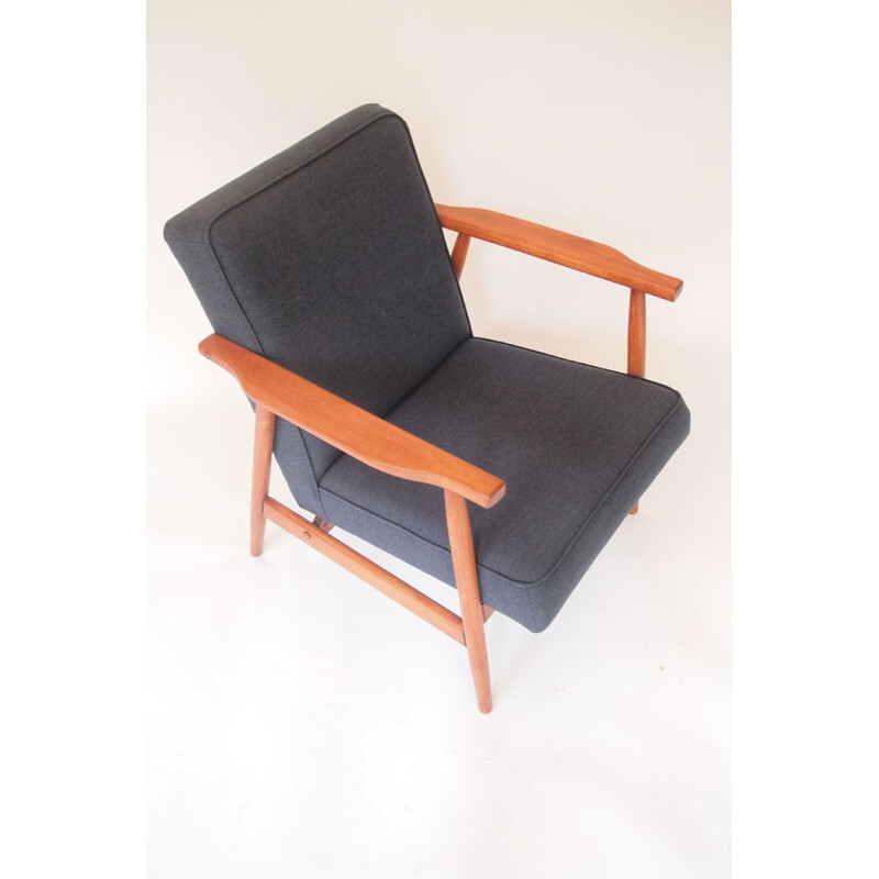 Dark blue mid-century armchair - 1950s