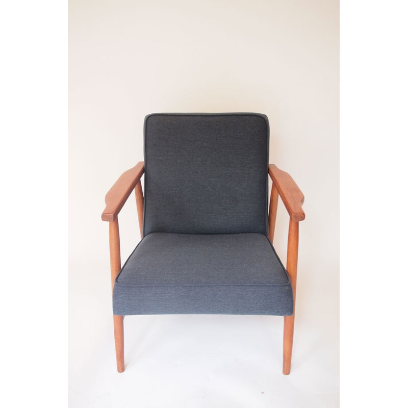 Dark blue mid-century armchair - 1950s