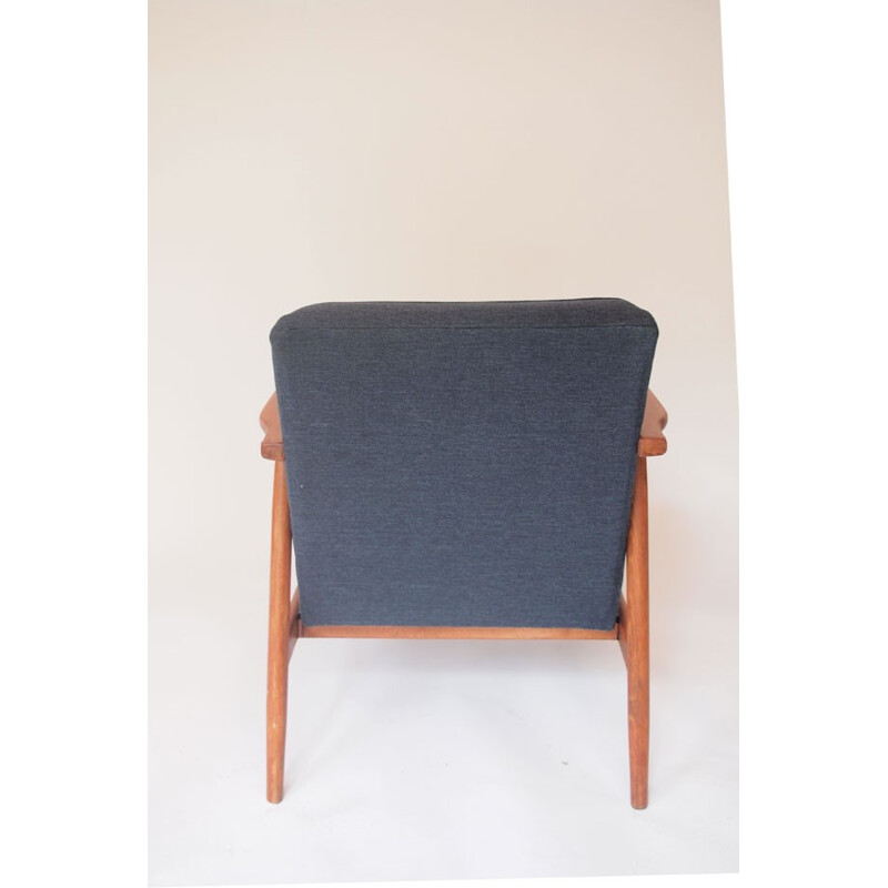 Dark blue mid-century armchair - 1950s
