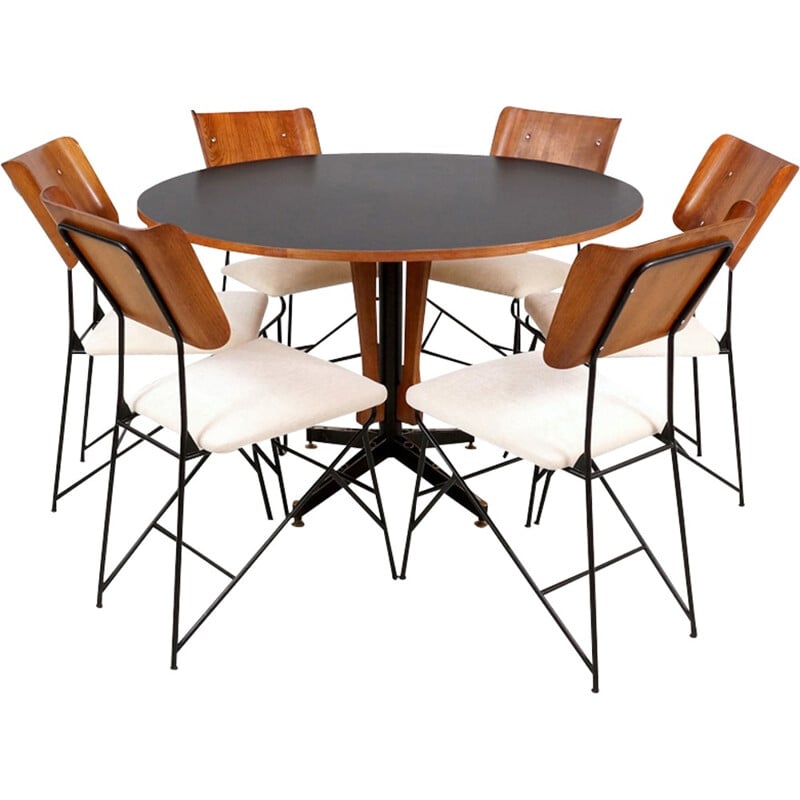 Set of 6 Italian Dining Chairs by Carlo Ratti - 1950s