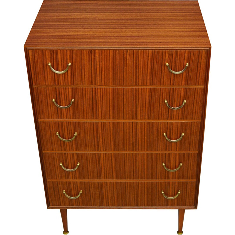 Vintage Teak "Tall Boy" Chest of Drawers by Meredew - 1960s