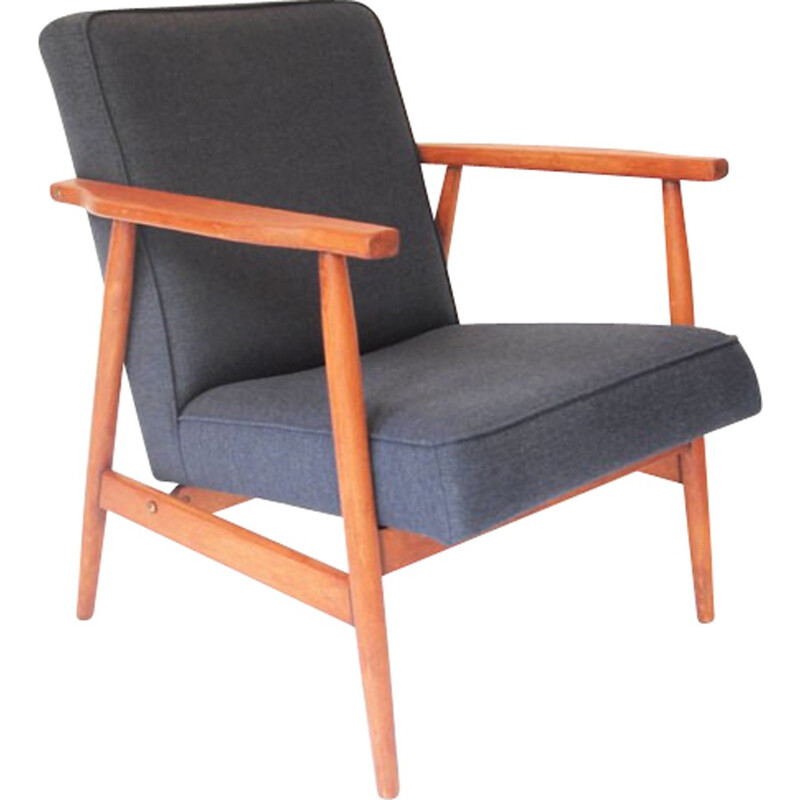 Dark blue mid-century armchair - 1950s