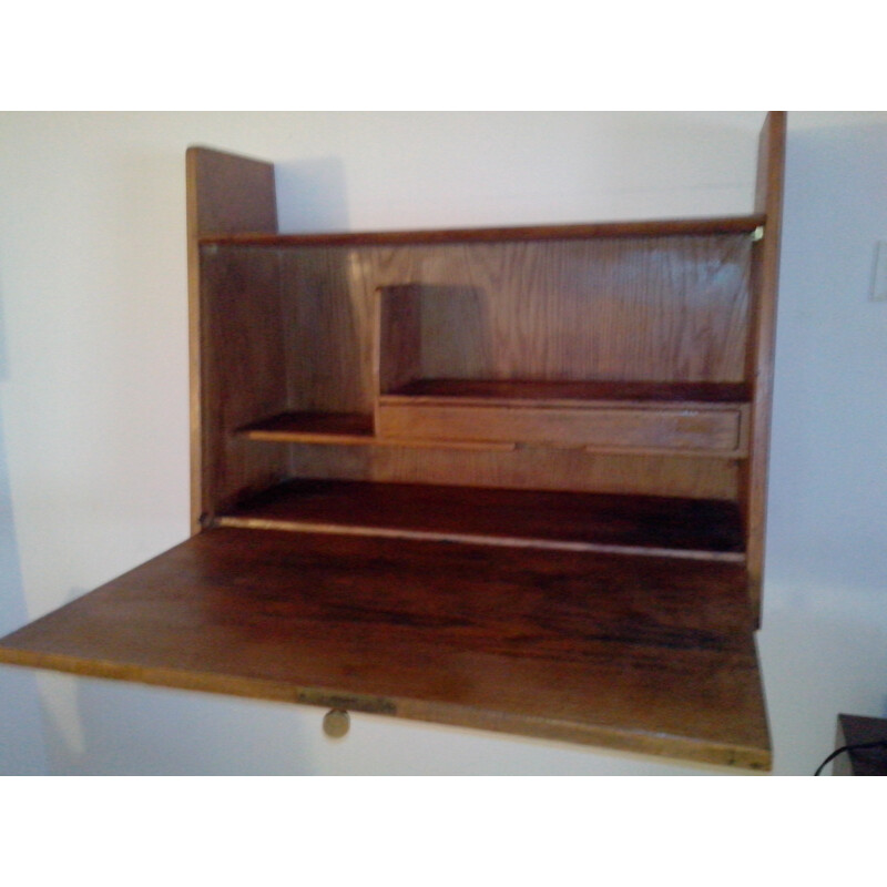 Vintage secretary made of oak by Marcel gascoin - 1960s