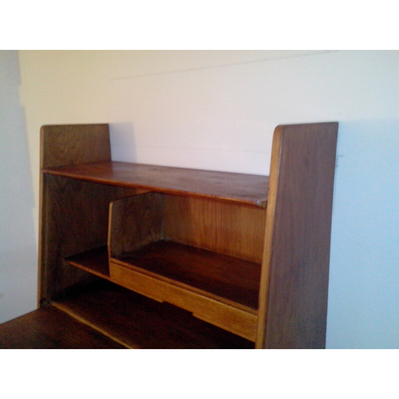 Vintage secretary made of oak by Marcel gascoin - 1960s