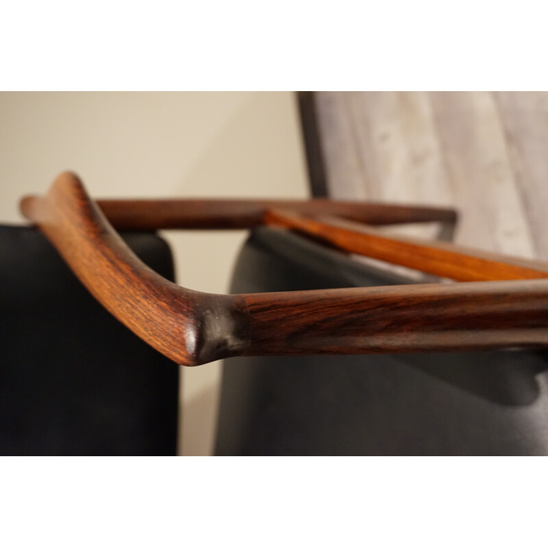 Scandinavian Armchairs made of Rio rosewood and leather by Ib Kofod Larsen - 1970s