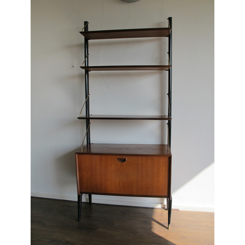 Vintage Teak Wall Unit "Wébé" by Louis Van Teeffelen - 1950s