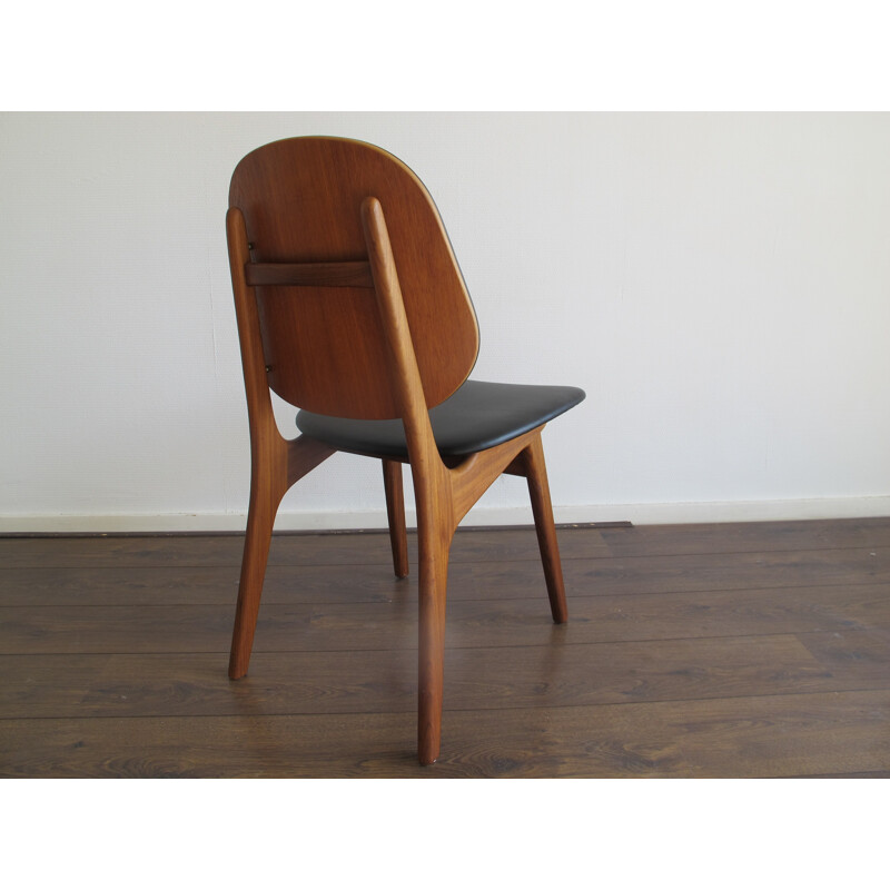 Vintage Danish Teak and Plywood Side Chair by Hovmand Olsen - 1960s