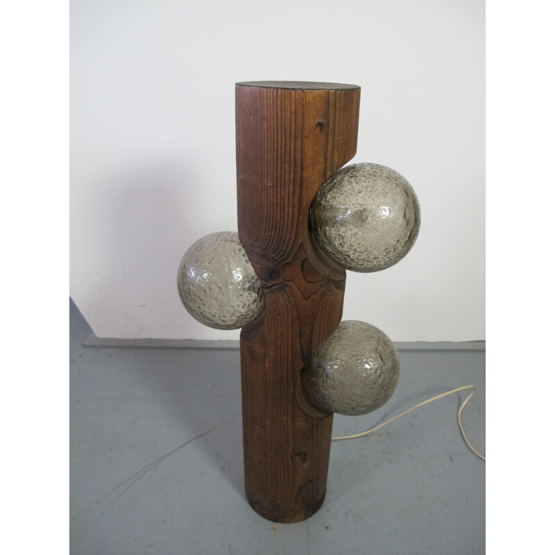 Pine Wood Floor Lamp by Leuchten - 1970s