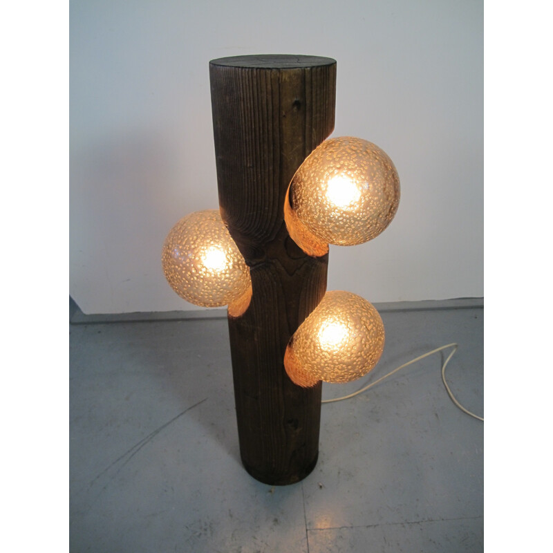 Lampadaire vintage en bois de pin Leuchten - 1970