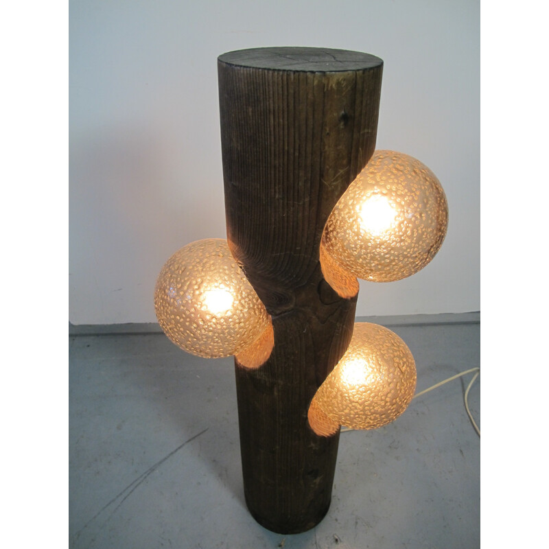 Lampadaire vintage en bois de pin Leuchten - 1970